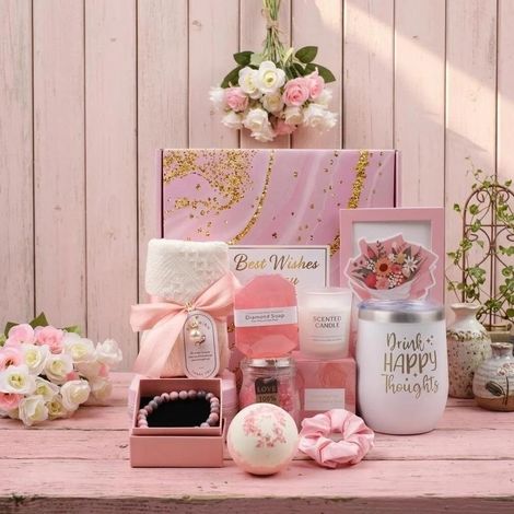 Geschenkset für Frauen, 9-teilig, ideal zum Geburtstag  Entspannendes Geschenk für Frauen, zum Muttertag, Valentinstag, Weihnachten, für Mama, Schwester, beste Freundin, Kollegin (1/2)