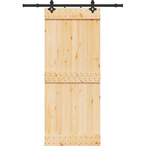 Puerta corredera con herrajes madera maciza de pino 85x210 cm vidaXL (1/5)