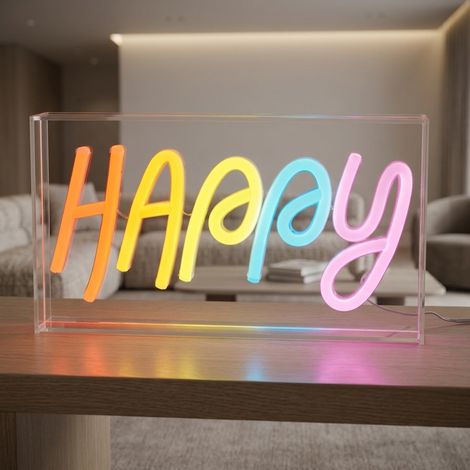 NeonEsque Happy Vibes LED Neon Sign Light (1/2)