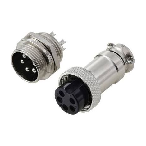 TRU COMPONENTS TC-13895644 CONNECTEUR ROND MÃ¢LE, CONTACT FEMELLE NOMBRE TOTAL DE PÃ´LES: 5 SÃ©RIE (CONNECTEUR ROND): GX16 1 SET