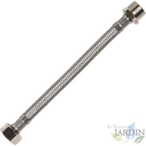 Tuyau blindé flexible avec écrou raccord 50cm, 3/4'' mâle - 3/4'' femelle (1/2)
