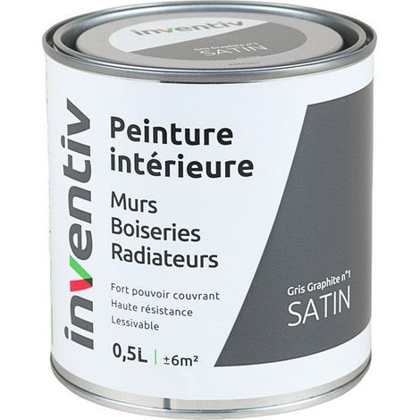 Peinture Intérieure Satin Gris Graphite 1 - INVENTIV 0,5L