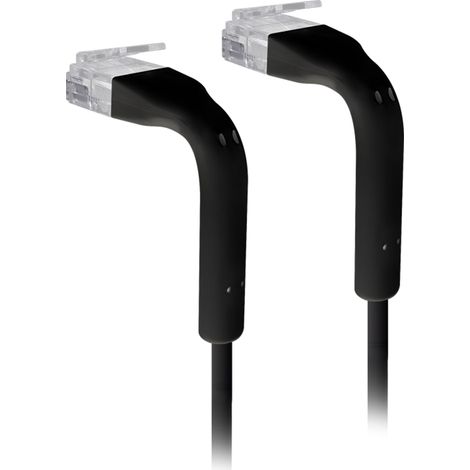 Cable de conexión Ethernet UBIQUITI UniFi Cat. 6, 0,3 m, curvado con cubierta RJ45 cerrada, negro