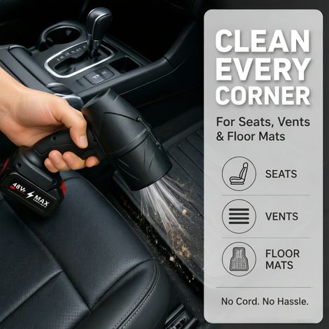 FLITI Powerful Portable Car Hair Dryer, Fast Drying, Lightweight and Compact, Ideal for Travel