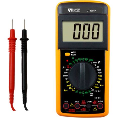 Multimetro Digital DT9205A 600Vac/dc, 10Aac/dc, Resistencia, Capacimetro, Continuidad... (1/5)