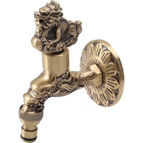 Robinet en cuivre à filetage femelle G1/2, motif Kylin et Dragon, pour lavabo et salle de bain. Décoration intérieure. (1/5)