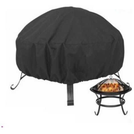 Housse de protection pour brasero rond, cordon de serrage pour imperméable, coupe-vent, résistant aux UV, tissu Oxford 80 x 65 cm pour four, table à manger et chaises et jardin (1/4)