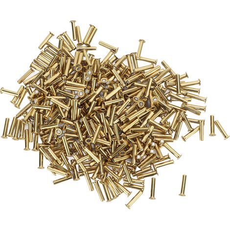 500Pcs Hollow Rivets 65 Copper Smoothing Surfaces Easy Installation Clothing Rivets for DIY Crafts2.32x11x3.8mm (1/5)
