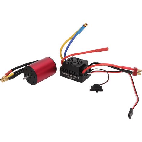 Moteur brushless étanche S3650 4300KV + ESC brushless 60A avec connecteur en T mâle pour pièces de mise à niveau de voiture RC 1/10 (1/5)