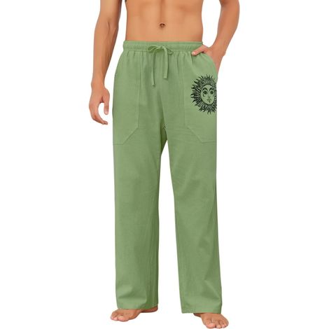 1 pièce Pantalon de jogging Divers accessoire de portail, coupe ample et légère, pour loisirs et plage, en mélange coton-lin (1/5)