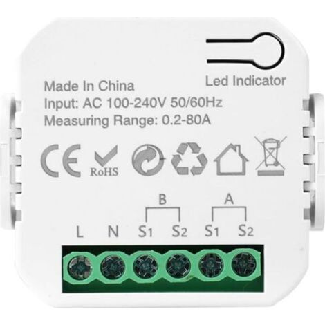 Compteur Electrique Connecté 80A Compteur Electrique Moniteur D'énergie Domestique Wi-FI Bidirectionnel avec 2 Pince Compatible avec Tuya Smart Life (1/5)