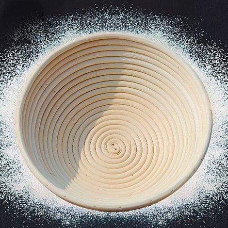Panier à pain, corbeille de fermentation pour boulangerie (petit rond n°1, 13x6cm) - ustensile de fabrication de pain (brevet design européen) (1/4)