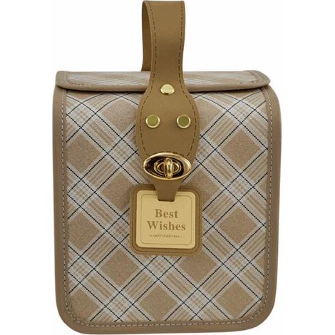 L'Arcolaio Bauletto Quadrato Medio Vintage Brown 16,3x16,3x17,5 cm