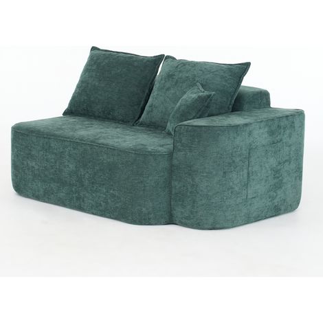 Canapé 2 places sans assemblage confortable Chenille Vert 150.00x95.00x65.00 cm ZIPSOFA (1/4)