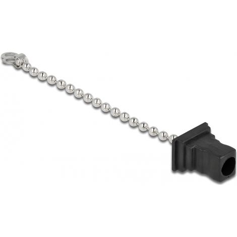 Delock Tapa de fibra Ã³ptica con cadena para el macho SC negro