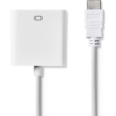 Adaptador vga conector hdmi vga hembra 15p niquelado recto pvc blanco caja