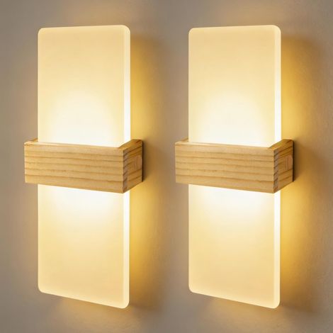 2 x LED Wall Lights Indoor Motion Sensor 12W 3000K Modern Acrylic and Aluminium Wall Lamp Warm White for Hallway Stairs Entrance Living Room Bedroom (1/5)
