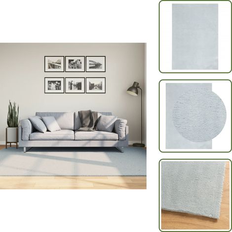 Teppich HUARTE Kurzflor Weich und Waschbar Blau 160x230 cm - Weichheit - Flauschig - Kurzflor - Rutschfest - Maschinenwäsche