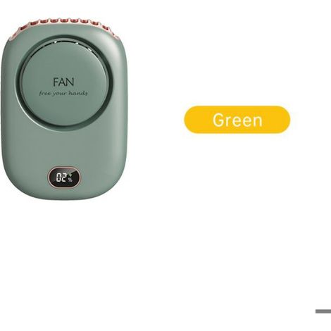 Ventilateur portable - - Vissko - Sans lame - Rechargeable USB - Lanière réglable - Vert