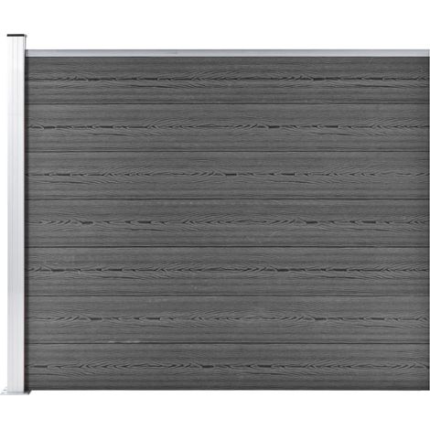 FIMEI Panneau de clôture WPC 175x146 cm Noir (1/5)