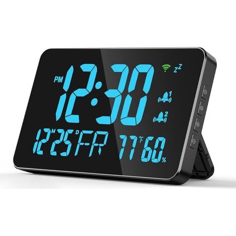 Reloj despertador digital con termómetro e higrómetro Reloj inteligente Wi-Fi para dormitorio y oficina (1/5)