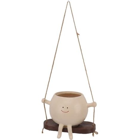 Pots de fleurs suspendus en résine avec corde, pots exquis et uniques pour plantes grasses et autres plantes. (1/5)
