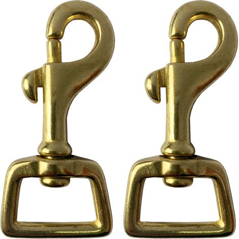 Lot de 2 Laiton Mousquetons Pivotant Crochets Porte Clé pour Collier Chien, Laisse Chien, Paracorde, Sacs à Main, Sangle Sac à Dos, Camping, Pédestre (20mm) (1/4)