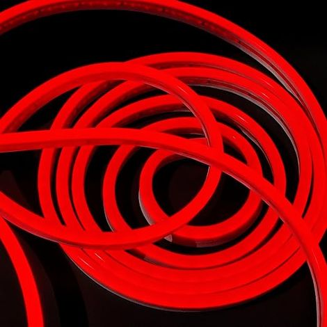 Ruban Lumineux LED Neón 12V, 5M 6x12mm 120 Leds/Mètres. Couleur Rouge. Découpe 2,5cm. Décoration intérieure et extérieure, Maison, Commerce, Enseignes (1/4)