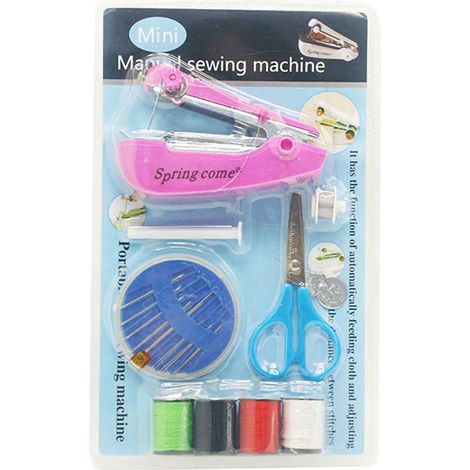 Machine à coudre - Mini outil de couture portable, machine à coudre de poche et de voyage pour réparations rapides de tissus et vêtements (1/5)