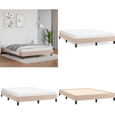 Bettgestell Cappuccino-Braun 140x200 cm Kunstleder - Bettesrahmen - Doppelbett - Kunstlederbett - Boxspringbettrahmen - Schlafzimmermöbel - Home & Living (1/5)