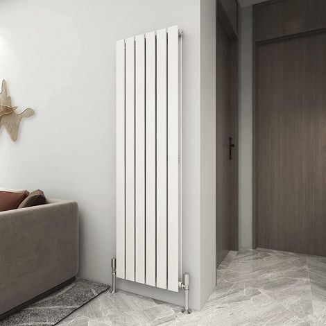 1600 x 408mm Double Designer Flat Panel Central Heating Radiator WHITE