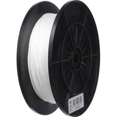 Mini-Bobine de Corde en Polypropylène Tressée 80 kg Ø 2 mm x 200 m Blanc (1/2)