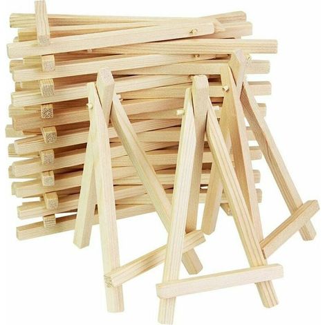 GABRIELLE 20 Pcs Mini Chevalet de Table en Bois Naturel Chevalet de Menu Marque Place Porte Nom pour Mariage Reataurant Petit Chevalet de Présentation Decoratif pour Cadre Photo Tableau Miniature (1/5)