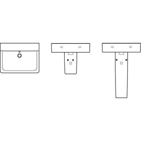 Ideal Standard Connect Waschtisch, ohne Hahnloch, mit Überlauf, (1/5)