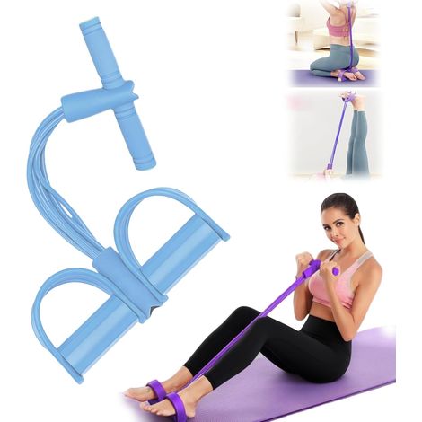 Bande de Résistance Musculation 6 Tubes avec Pédale – Élastique Sport Maison Fitness, Extenseur Élastique avec Poignées Antidérapantes pour Abdominaux et Entraînement Complet (1/4)