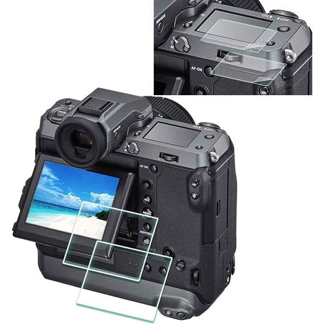 Protector de pantalla para Fujifilm GFX 100S II/GFX 100 / GFX 100S / GFX 50S II + Protector de vidrio templado PET superior para Fuji GFX100 GFX100S GFX50S II 0,3 mm Dureza 9H