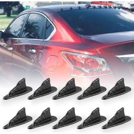 10 pcs/setDiffuseur Aileron de Requin KitAileron de toit compatibleGénérateur de Vortex d'AirMotifs en Fibre de Carbone (1/5)