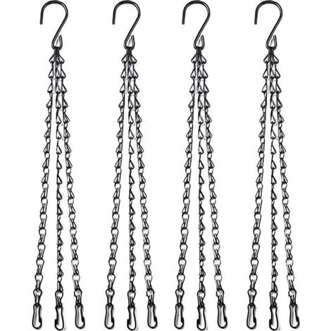 Cadena colgante negra de 3 hebras de 51 cm (20") para comederos, plantas, macetas, casas para pájaros, faroles y adornos (1/5)