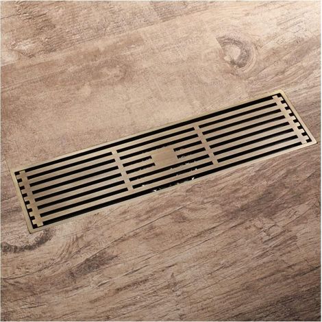 Siphon de sol en laiton 30 x 8.2 cm – Grille anti-odeur avec filtre à cheveux – Drain de douche pour salle de bain - BAIN 30 X (1/5)