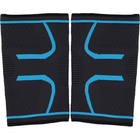 Kniebandage für Fitness, Laufen, Radfahren, Sport, Fitnessstudio, elastisch, hellblau, XL