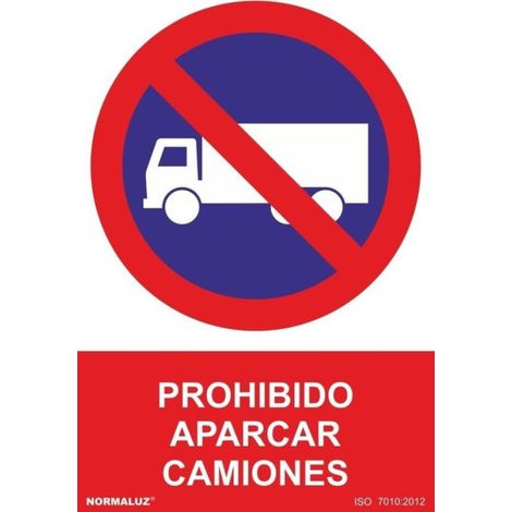 Señal Prohibido Aparcar Camiones Con Tintas UV | 300 x 400 mm - PVC GLASSPACK 0'7 mm (1/2)