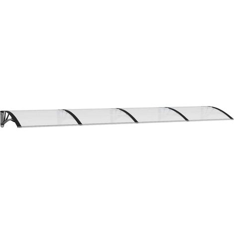 vidaXL Door Canopy Black and Transparent 350x75 cm Polycarbonate