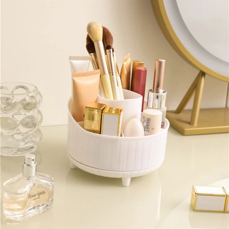 Organisateur cosmétique/de bureau rotatif à 360° (blanc) (1/4)