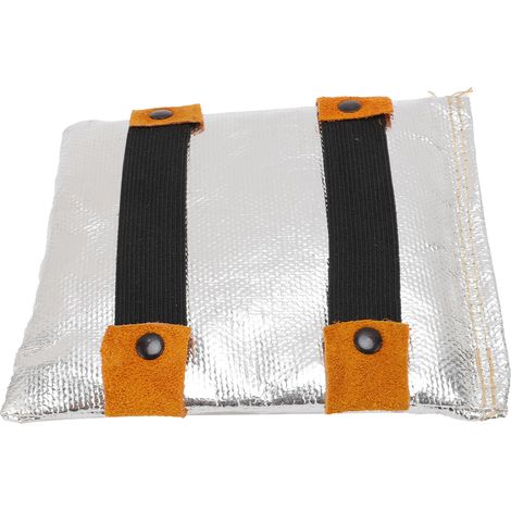 Manchon main soudure protection thermique isolant chaleur pour chaudière industrielle coupe fusion métal cuir PU épaissi dos feuille aluminium (1/5)