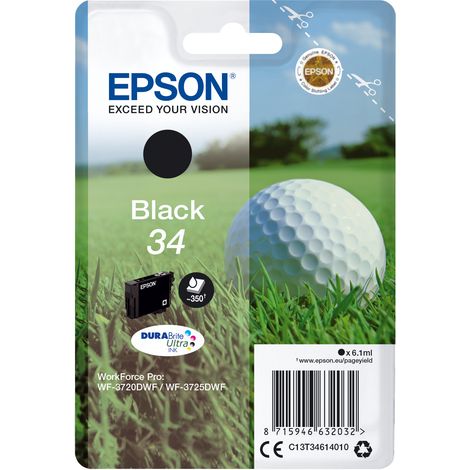 Epson Golf ball Singlepack Black 34 DURABrite Ultra Ink (1/3)