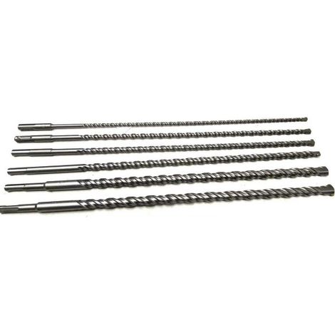 6 PUNTE MURO SDS PLUS 450 mm PER TRAPANO TASSELLATORE Ø 6, 8, 10, 12, 14, 16 mm (1/4)