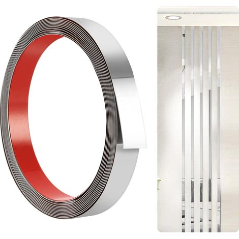20 Mm Argenté Moulures DéCoratives Autocollantes En Acier Inoxydable - 5 M - Pour Toilettes, Bord De Carrelage, Mur, Plinthe, Sol (1/5)
