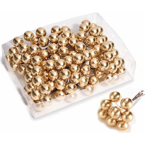 Bacche Natalizie Dorate Set da 192 Rametti Modellabili Decorazioni Natalizie per Casa e Negozi Decorazioni per Pacchi Regalo (1/2)