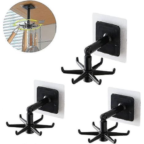 Crochet pivotant pliable à 360°, porte-ustensiles de cuisine, porte-ustensiles de cuisine (1/5)