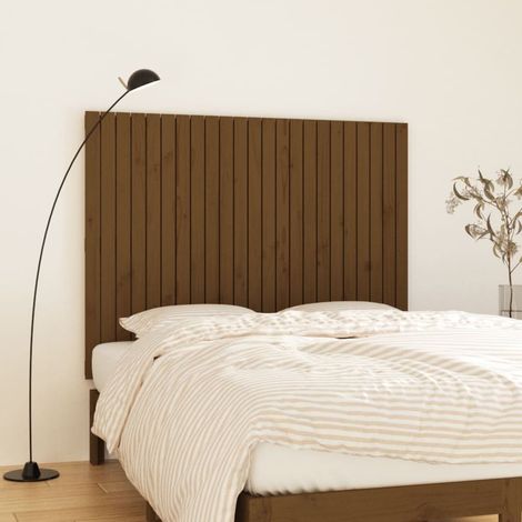 Wand-Kopfteil Honigbraun 146,5x3x110 cm Massivholz Kiefer (1/5)